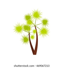 Prickly palm icon in flat style isolated on white background. Flora symbol