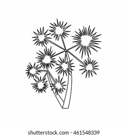 Prickly palm icon in outline style isolated on white background. Trees symbol