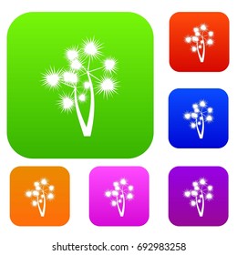 Prickly palm set icon in different colors isolated vector illustration. Premium collection