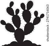 Prickly pear cactus silhouette icon