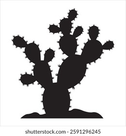 Prickly pear cactus silhouette icon vector illustration design on a white background