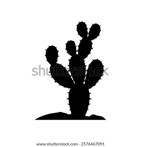 Prickly pear cactus silhouette icon vector illustration design on white background.