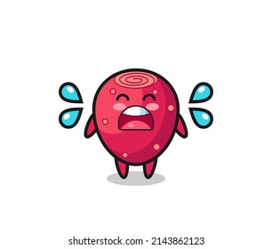 prickly pear cartoon illustration with crying gesture , cute design