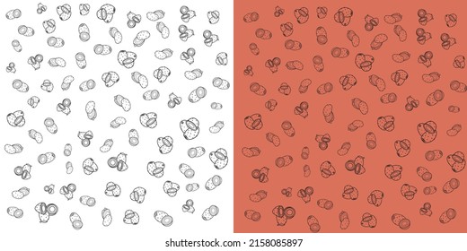 Prickly pear fruit pattern doodle vector for web and print