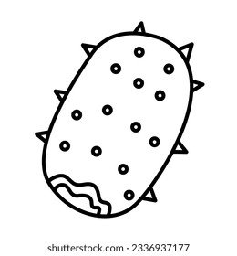 prickly pear fruits of hand drawn icon