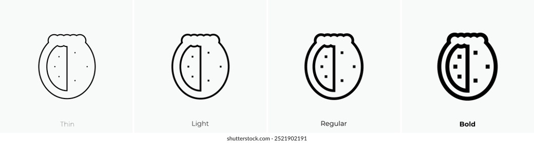 prickly pear icon. Thin, Light Regular And Bold style design isolated on white background