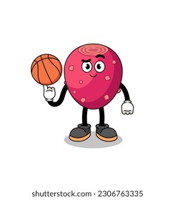 prickly pear illustration as a basketball player , character design