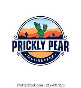 prickly pear logo template design creative