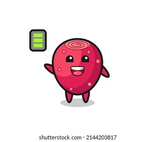prickly pear mascot character with energetic gesture , cute design