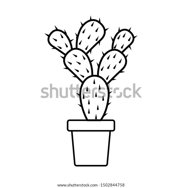 Prickly Pear Plant Known Nopal Genus Stock Vector Royalty Free