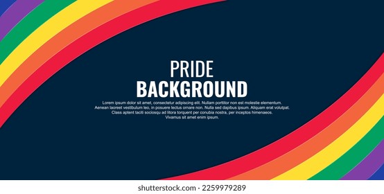 Fondo del orgullo con arco iris abstracto sobre fondo azul oscuro