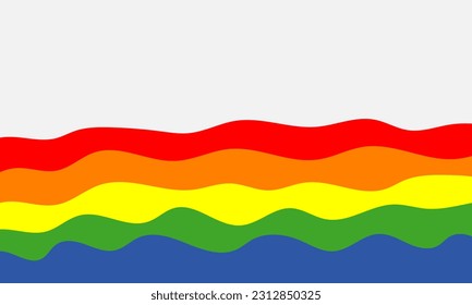 Pride Background with LGBT Pride Flag Colours. Wave Rainbow Stripes Background. LGBTQ Gay Pride Wallpaper
