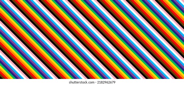 Stolzer Hintergrund mit LGBTQ-Flaggenfarben. Regenbogenstreifen, Vektorhintergrund.