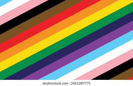 Pride Background with LGBTQ Pride Flag Colours. Rainbow Stripes Background in LGBT Gay Pride Wallpaper. Vector illustration. EPS 10