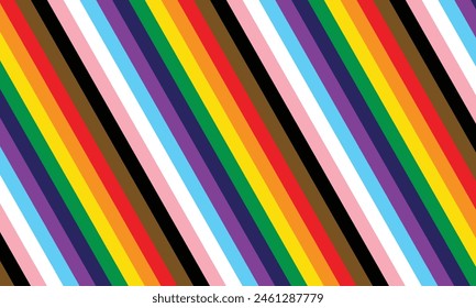 Orgullo de fondo con Colores de la bandera del orgullo LGBTQ. Fondo de rayas arcoiris en el Fondo de pantalla del Orgullo Gay LGBT. Ilustración vectorial. EPS 10