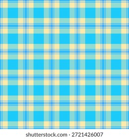 Orgullo fondo de tela textil, Vector de tartán abierto sin costuras. Patrón de textura de ensueño a cuadros en la paleta de colores cian y claro.