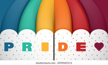 Pride background, umbrella in LGBT flag colours, vector illustration