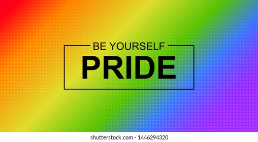 Pride banner. Vector background with LGBT community rainbow flag backdrop