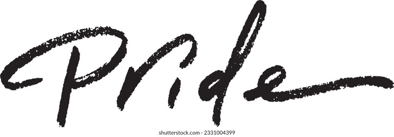 Letras caligráficas de pincel de orgullo. Texto escrito a mano. 