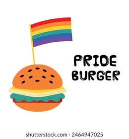 Pride burger icon clipart avatar logotype isolated vector illustration