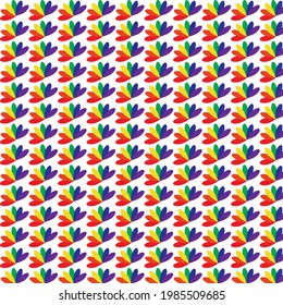 Pride colours or rainbow colours floral pattern background.