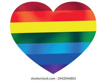 Pride concept, multicolored heart on white background