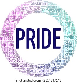 Pride conceptual vector illustration word cloud isolated on white background.