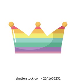 pride crown design over white