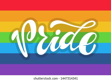 Pride - cute hand drawn lettering label art poster banner