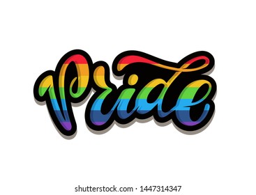 Pride - cute hand drawn lettering label art poster banner