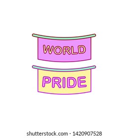 Pride day, banner icon. Element of color world pride day icon. Premium quality graphic design icon. Signs and symbols collection icon