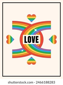 Pride day celebration poster, banner. LGBT vector illustration