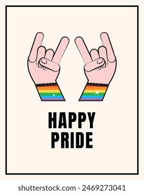 Cartel de celebración del Día del Orgullo, Anuncio. ILUSTRACIÓN VECTORIAL LGBT