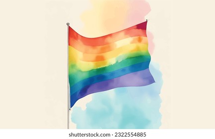 pride day flag, Free vector pride day flag watercolor