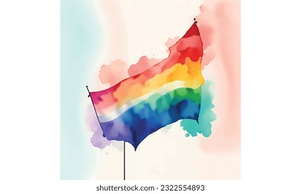 pride day flag, Free vector pride day flag watercolor