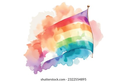 pride day flag, Free vector pride day flag watercolor