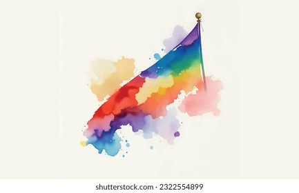 bandera del día del orgullo, bandera del día del orgullo del vector libre, acuarela
