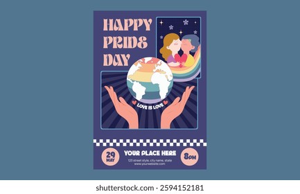 Pride day Flyer. Vector Pride month or pride day poster, flyer, invitation party card design template