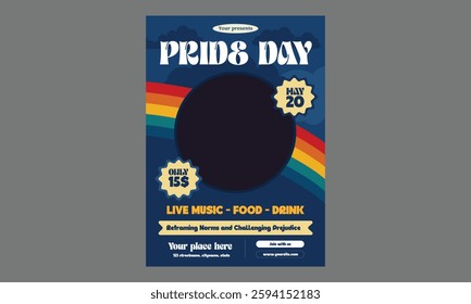 Pride day Flyer. Vector Pride month or pride day poster, flyer, invitation party card design template