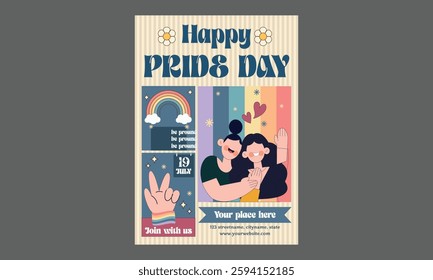 Pride day Flyer. Vector Pride month or pride day poster, flyer, invitation party card design template