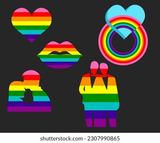 Pride day LGBTQ concept, LGBT pride month poster design. Background design arranged in Rainbow, Lgbt colors. Vector