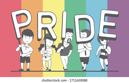 Pride day  rainbow background with LGBT carnival 