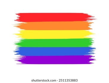 Pride day watercolor flag colorful brush stroke. LGBT rights freedom flag Vector Illustration