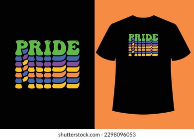 Pride Day Wavy retro typography t shirt design vector t shirt design typography t shirt design