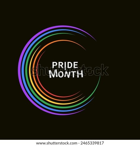 Pride design concept. LGBT Abstract background with Symbols and geometric forms in rainbow colors against black background. Rainbow community poster for LGBT History Month.
