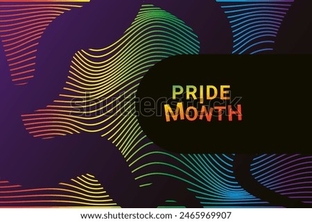Pride design concept. LGBT Abstract background with Symbols and geometric forms in rainbow colors against black background. Rainbow community poster for LGBT History Month.