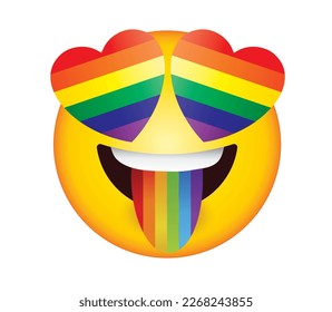 Pride emoticon vector illustration. LGBT Pride Month sign, element, icon, symbol