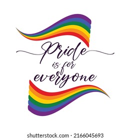 Pride is for everyone Pride color rainbow T-shirt Design Typography Vector Illustration Design Can Print on t-shirt Poster banners Pride month