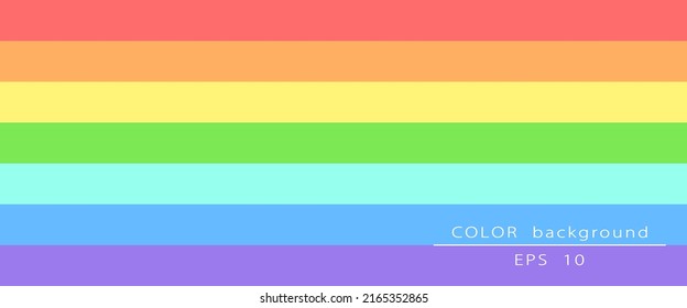 Pride flag background. Colors of the LGBT community. Bright rainbow colored banner template. Editable vector illustration EPS10.