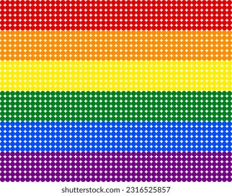 Pride Flag, a background made up of dots.